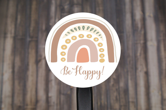 Rainbow Happy Vibes Stickers, Envelope Seals, Gift Wrap Stickers, 2" Circle Stickers | Set of 12