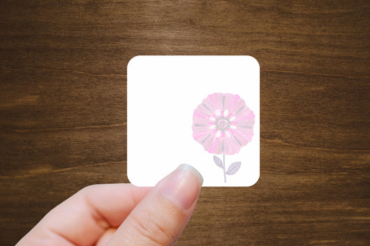 Flower Blank Note Mini Stickers | For Planners and Journals | Note Stickers, Die Cut, Matte Finish | 12 per Sheet