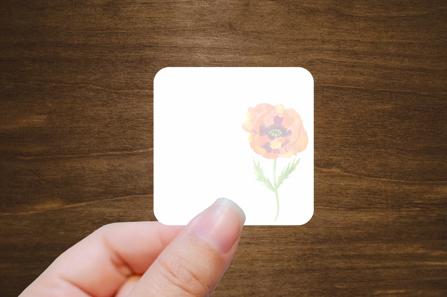 Flower Blank Note Mini Stickers | For Planners and Journals | Note Stickers, Die Cut, Matte Finish | 12 per Sheet