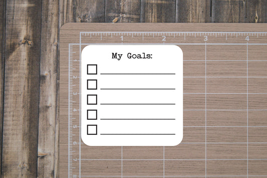 Goals List Stickers for Planners, Journals, and Notebooks | Die Cut, Matte Finish