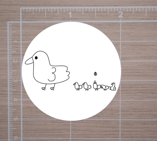 Ducks In A Row Round Stickers, Envelope Seals, Gift Wrap Stickers, 2" Circle Stickers