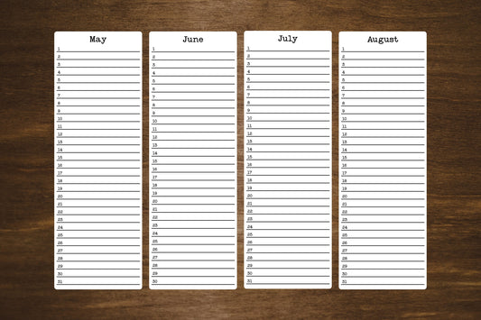 Perpetual Calendar Stickers for Planners and Journals | Birthday Calendar | Celebration Calendar | Matte Finish, 2.5" x 7"