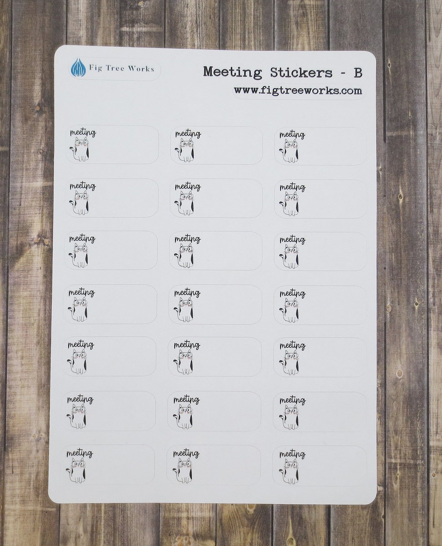 Meeting Reminder Stickers Cat Design
