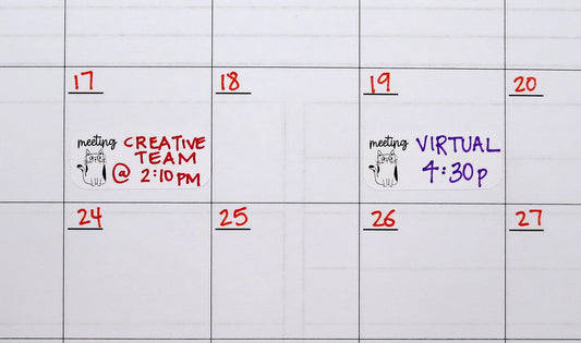 Meeting Reminder Stickers Cat Design