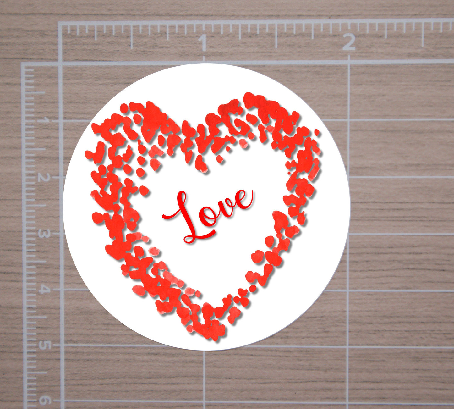Heart and Love Round Stickers, Envelope Seals, Gift Wrap Stickers, 2" Circle Stickers | Set of 12