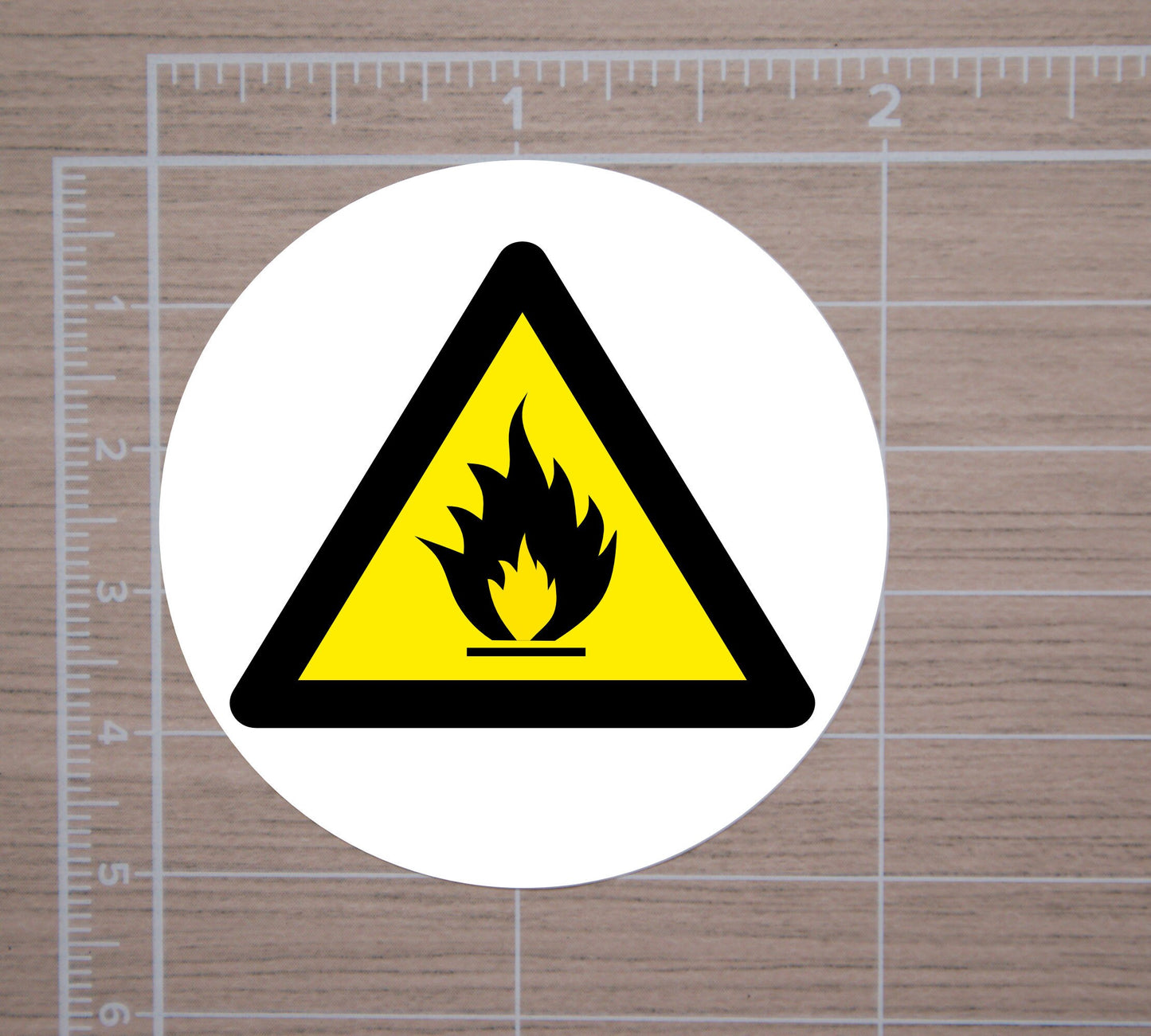 Flammable Warning Label Round Stickers, Warning Seals, Warning Stickers, 2" Circle Stickers | Set of 12