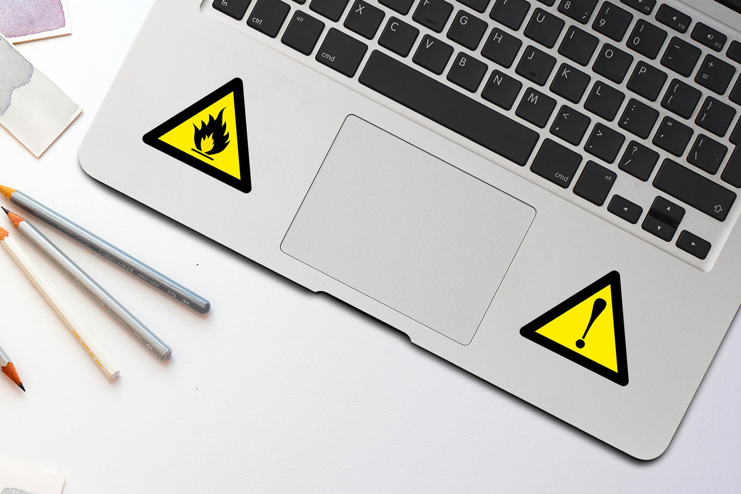 Caution Warning Vinyl Sticker | Die Cut, Glossy, Vinyl | Warning Stickers