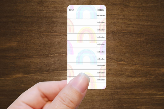 Reading Tracker List Stickers with Ratings for Planners, Journals, and Habit Trackers | Book List Stickers | Die Cut, Matte Finish