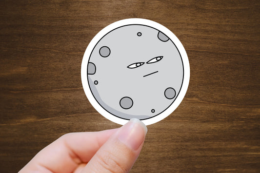 Moon and Karate Asteroid Sticker | Die Cut, Glossy, Vinyl | Moon Sticker | Asteroid Sticker | 2 Sticker Set