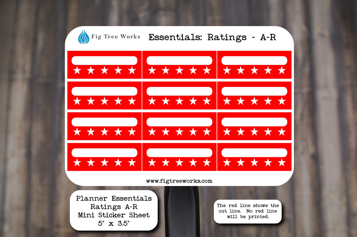 Planner Essentials Ratings Mini Sticker Sheet | Star Rating Stickers | Review Stickers | Matte Finish | Style A Multiple Colors Available