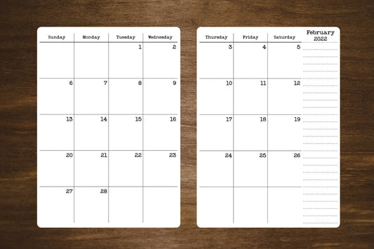 Two Page Calendar Stickers