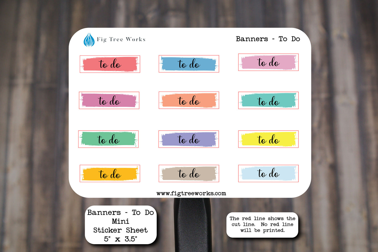 To Do Banners Mini Sticker Sheet | Banner Planner Stickers for Planners, Journals and Notebooks | Kiss Cut, Matte Finish