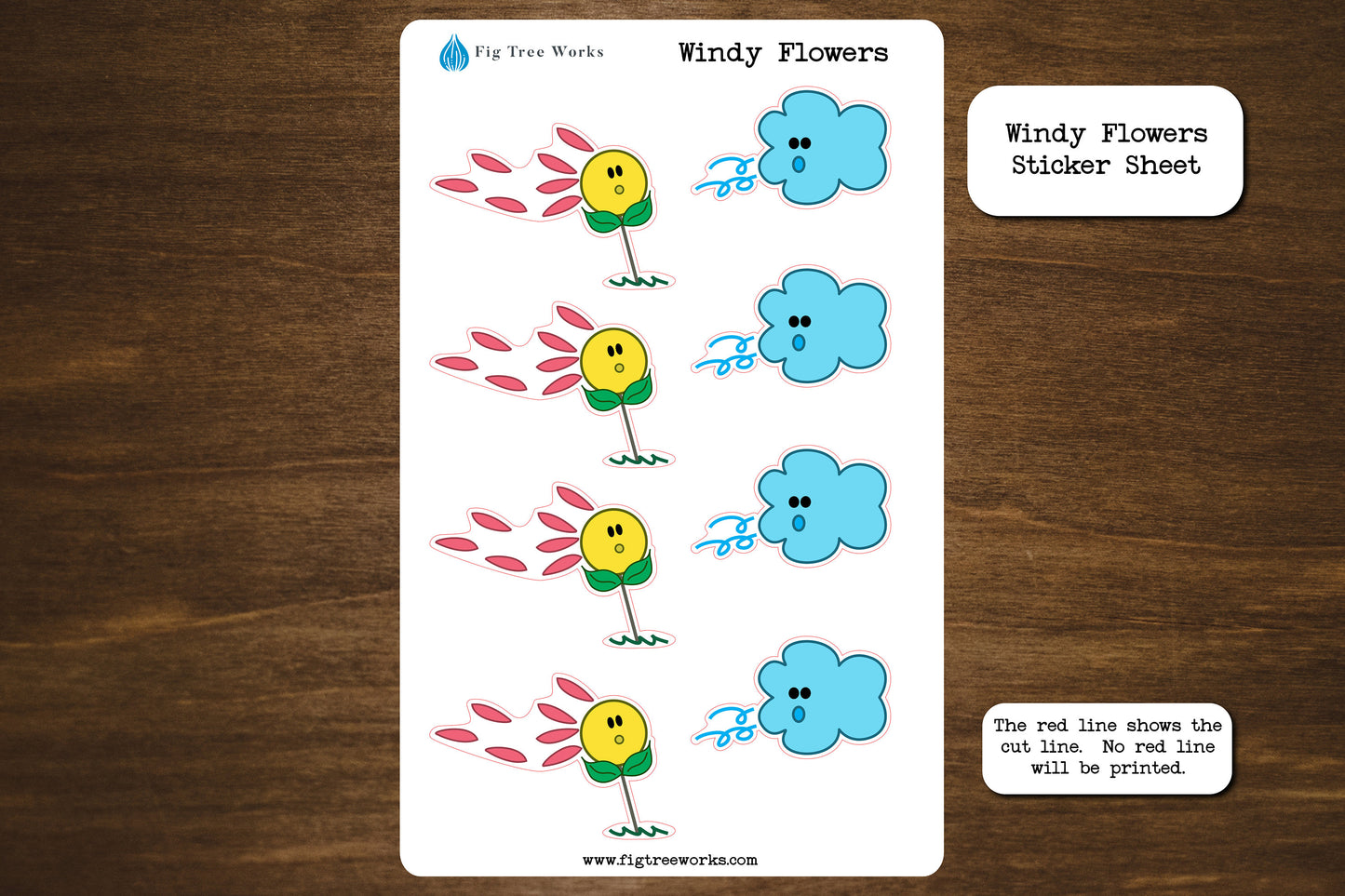 Windy Flowers Sticker Sheet