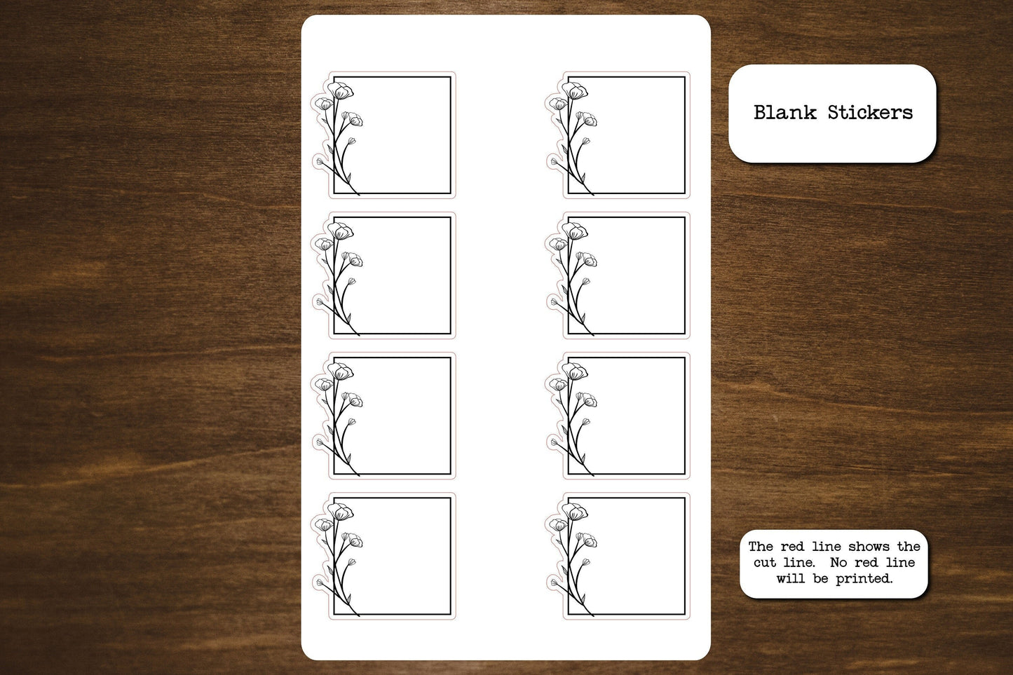 Blank Flower Stickers for Planners, Journals, and Notebooks | To Do Remember To | Die Cut, Matte Finish