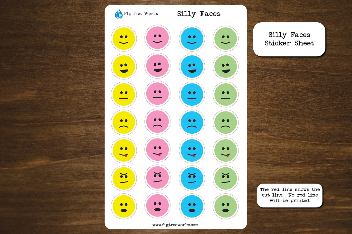 Silly Faces Sticker Sheet