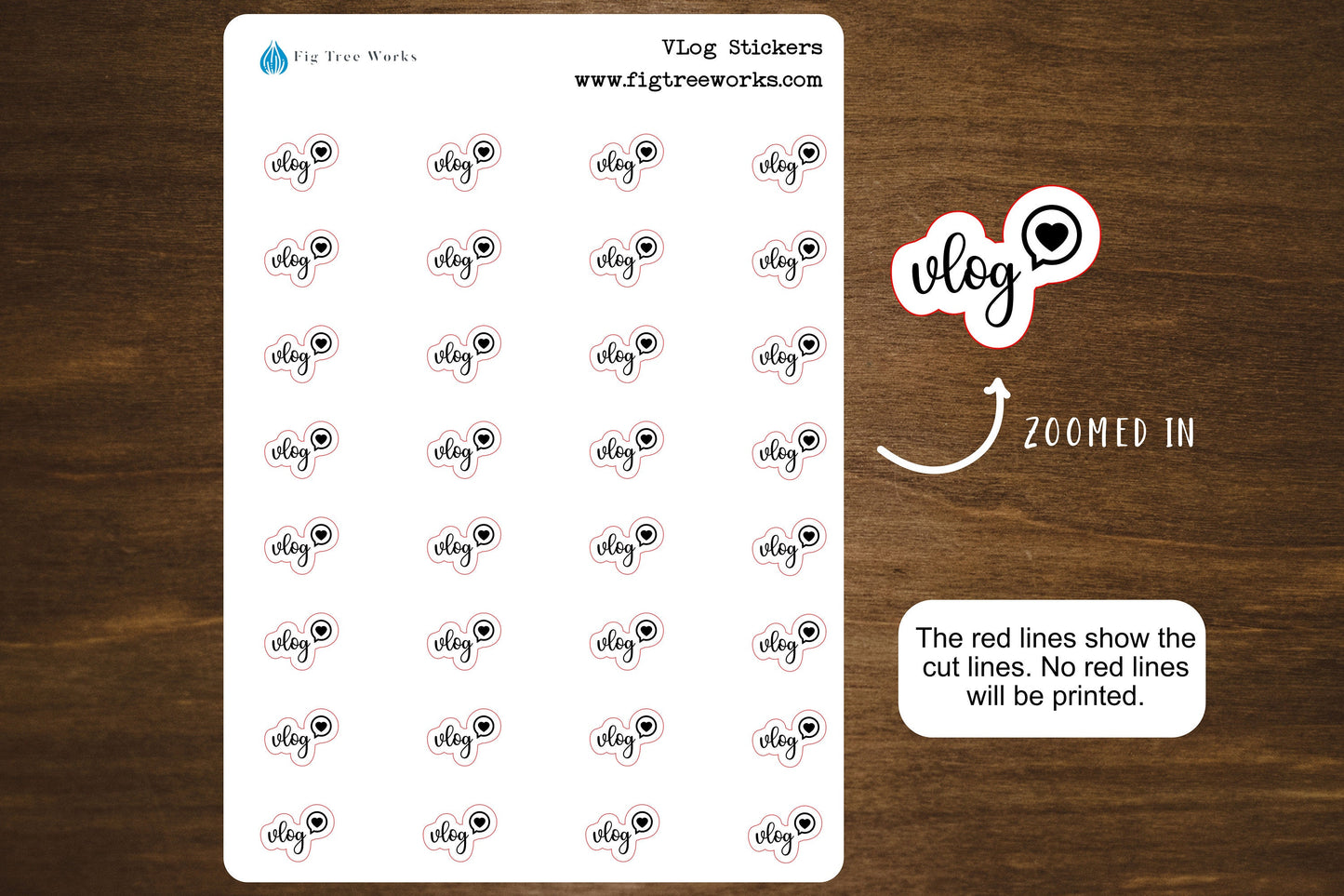 Vlog Stickers for Planners, Journals, and Notebooks | Kiss Cut, Matte Finish