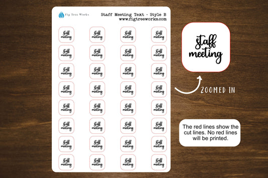 Staff Meeting Script Stickers