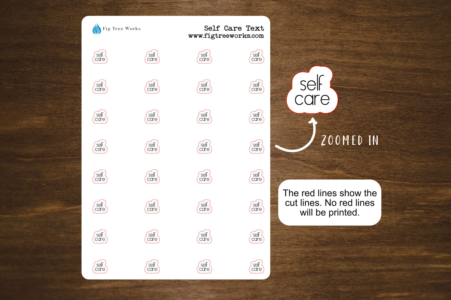 Self Care Text Stickers, Self Care Script Stickers for Planners, Journals, and Notebooks | Mini Scripts