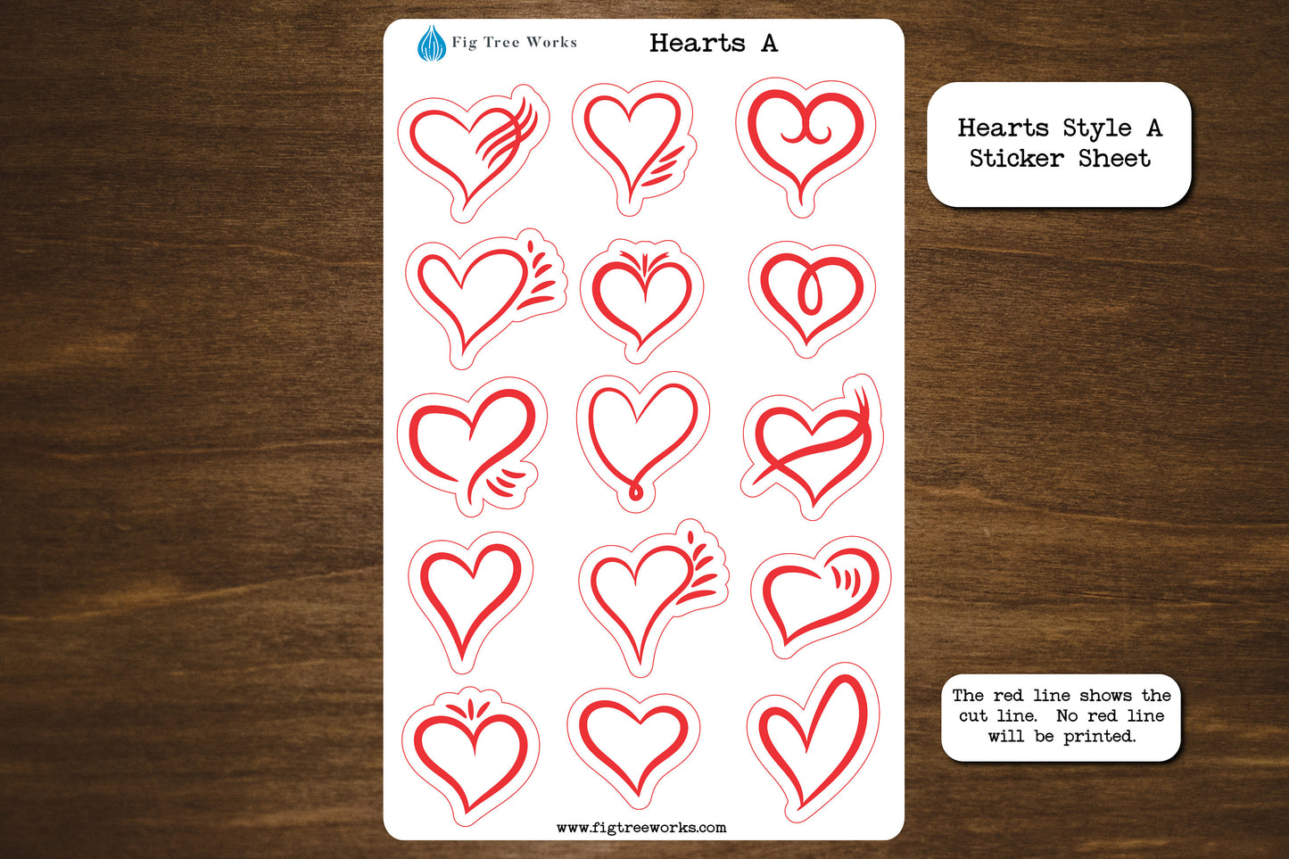 Hearts Sticker Sheet - Style A