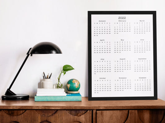 Large Print Year At A Glance Calendar Poster