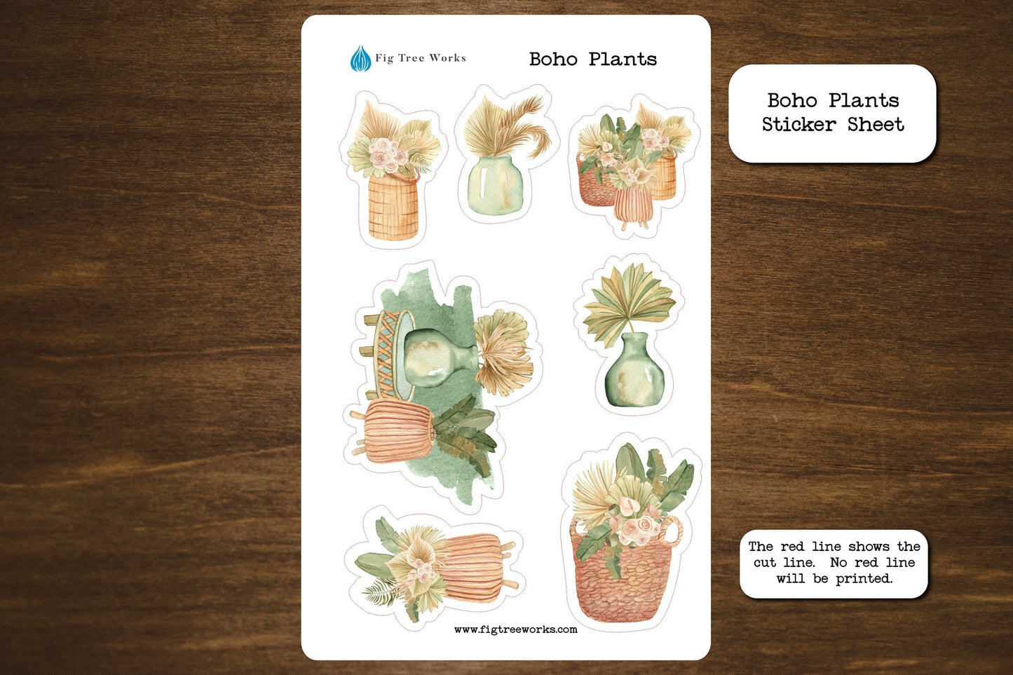 Boho Plants Sticker Sheet