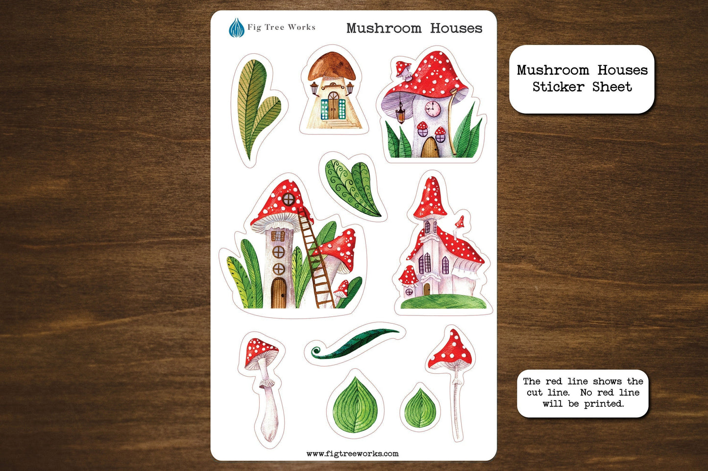 Mushroom Houses Sticker Sheet