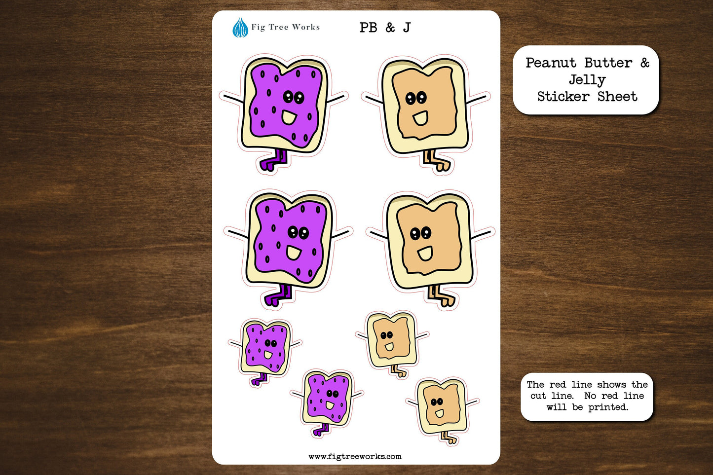 Peanut Butter & Jelly Sticker Sheet