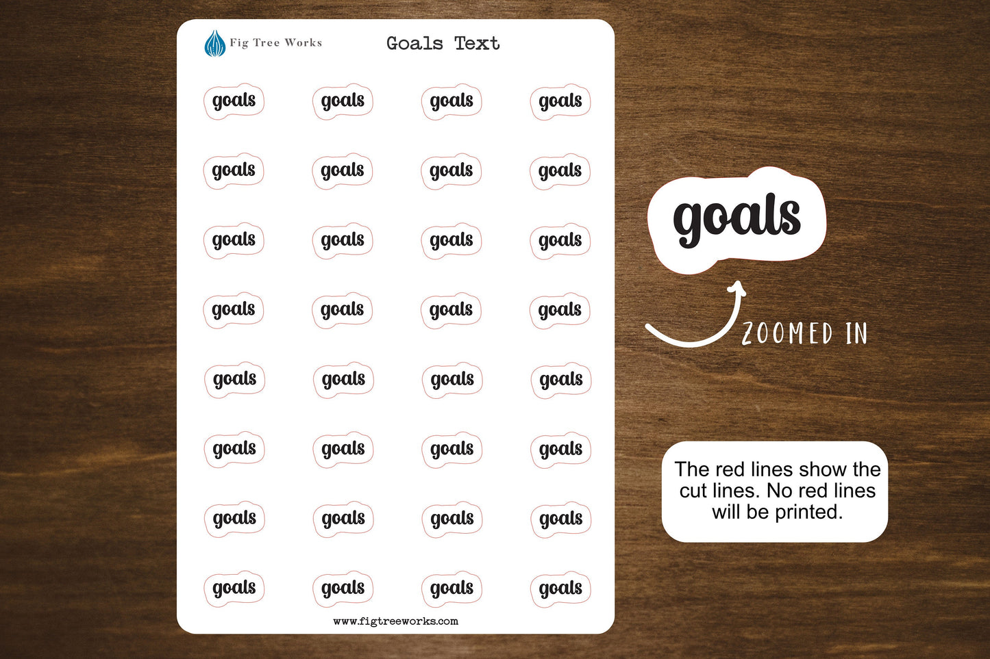 Goals Script Stickers for Planners, Journals, and Notebooks | Mini Scripts