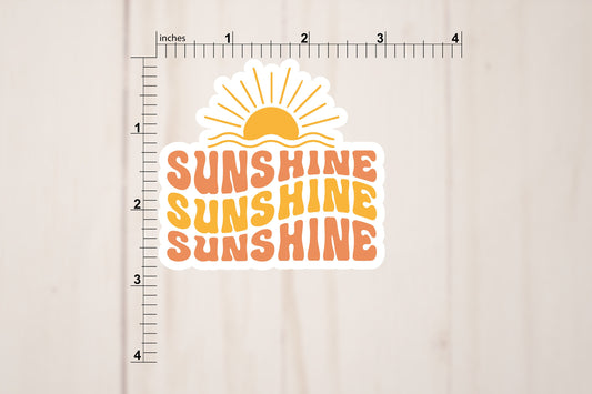 Sunshine Vinyl Sticker | Die Cut, Glossy, Vinyl | 3" Sticker