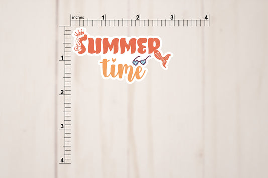 Summer Time Sticker | Die Cut, Glossy, Vinyl | 3" Sticker