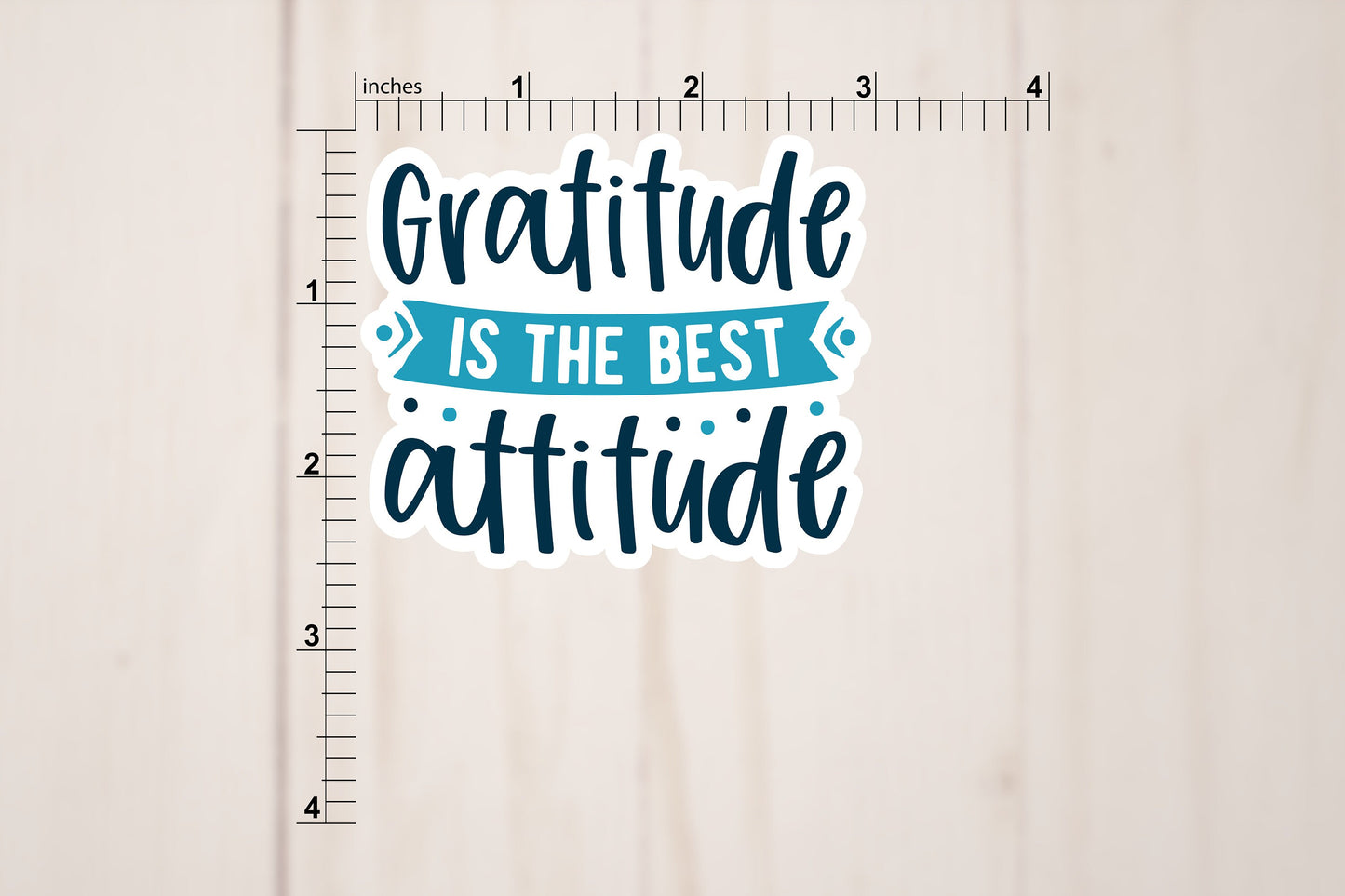 Gratitude Is The Best Attitude Vinyl Sticker | Die Cut, Glossy, Vinyl | 3" Sticker