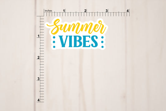 Summer Vibes Sticker | Die Cut, Glossy, Vinyl | 3" Sticker