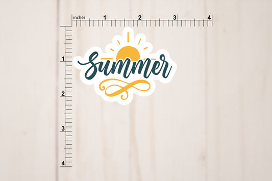 Summer Sun Sticker | Die Cut, Glossy, Vinyl | 3" Sticker