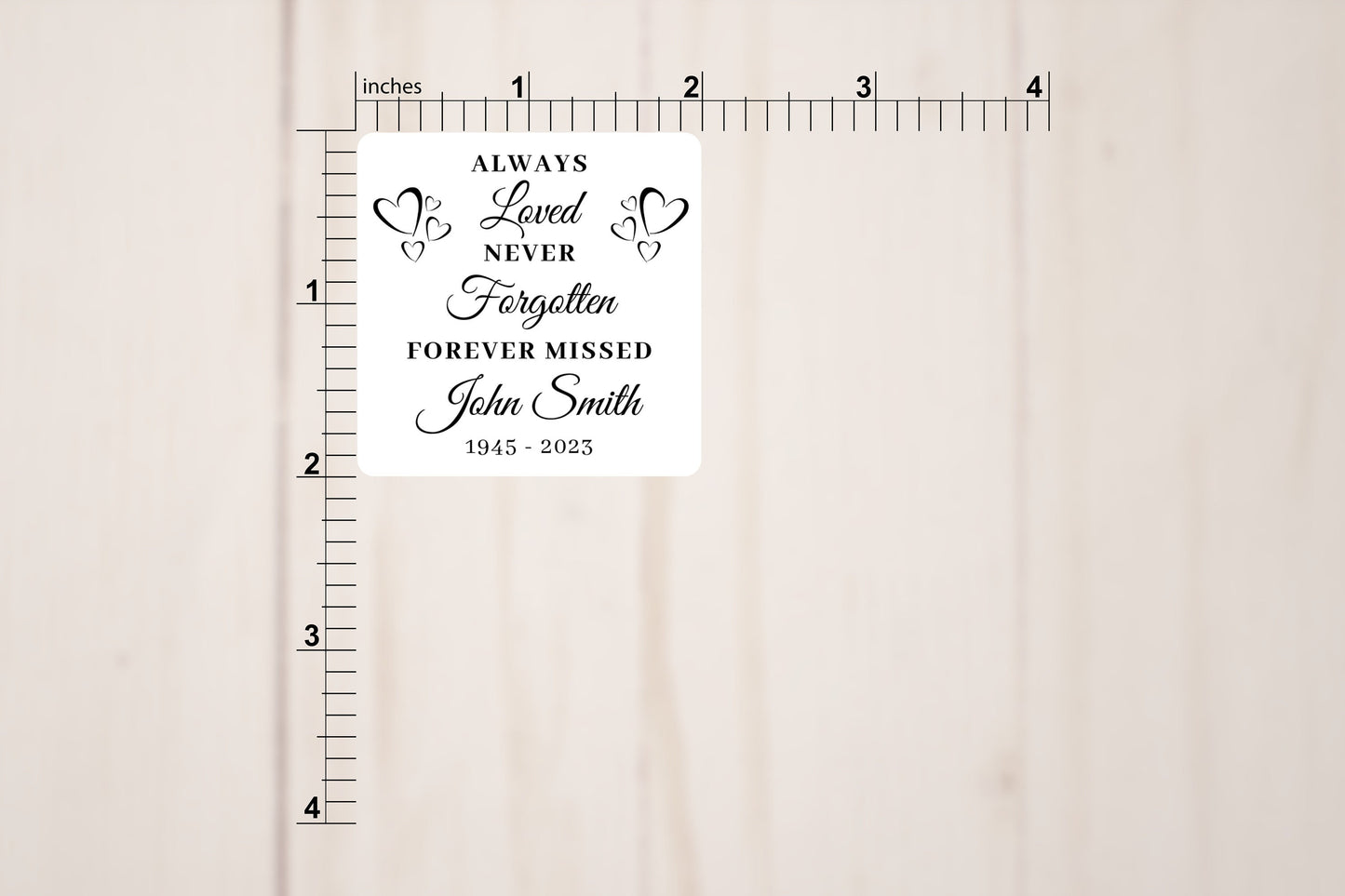 Custom Memorial Stickers - Always Loved Never Forgotten Forever Missed