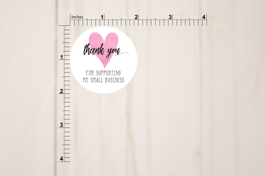 Thank You for Supporting My Small Business Round Stickers | Small Business Labels | Minimalist Business Stickers | 2" Round Labels