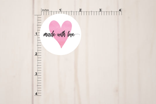 Made With Love Round Stickers