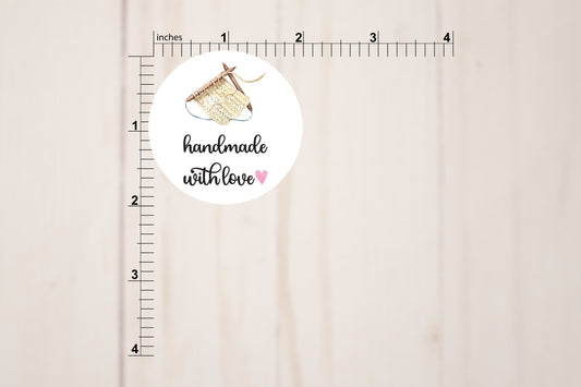 Handmade With Love Round Stickers