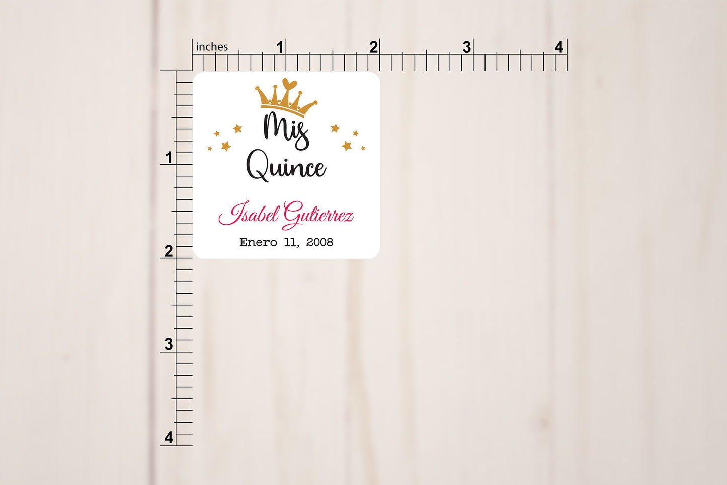 Custom Mis Quince Stickers | 2" x 2" Square Labels | Personalized Quince Stickers | Custom Labels On A Roll
