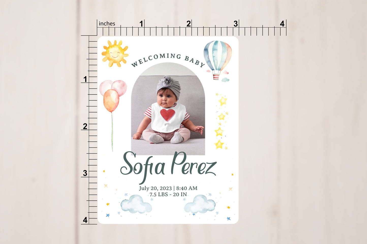 Welcoming Baby Custom Stickers 3" x 4"