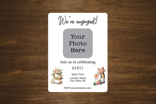 We're Engaged Stickers 3" x 4"