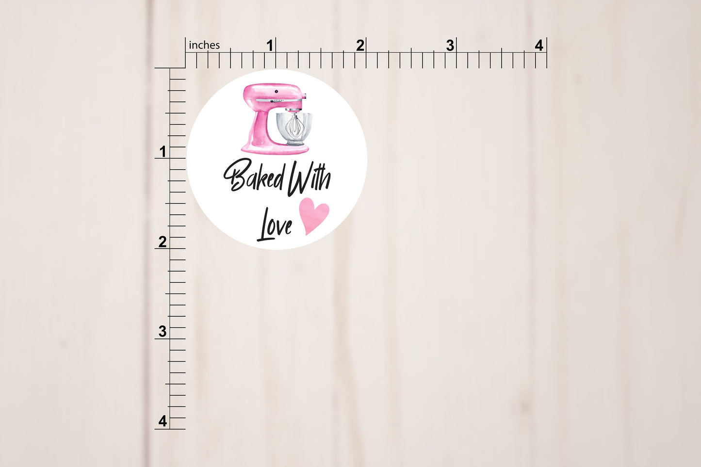Baked With Love Round Stickers