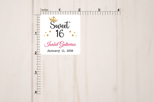 Custom Sweet 16 Stickers Style A