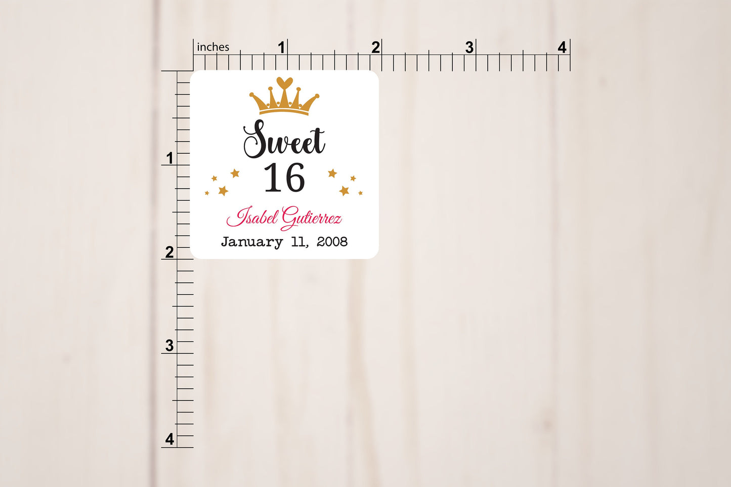 Custom Sweet 16 Stickers Style B