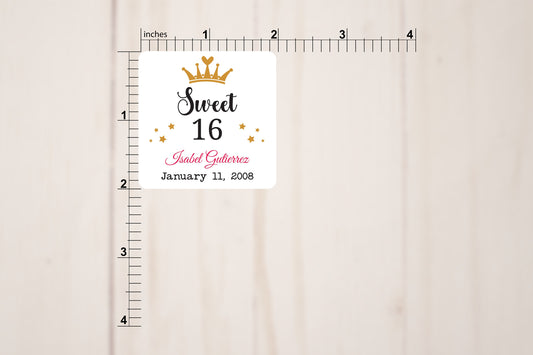 Custom Sweet 16 Stickers Style B