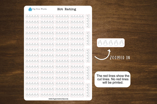 Hot Rating Sticker Sheet