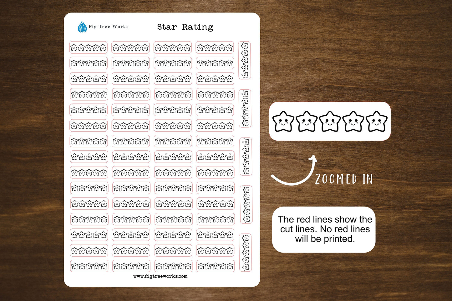 Star Rating Sticker Sheet