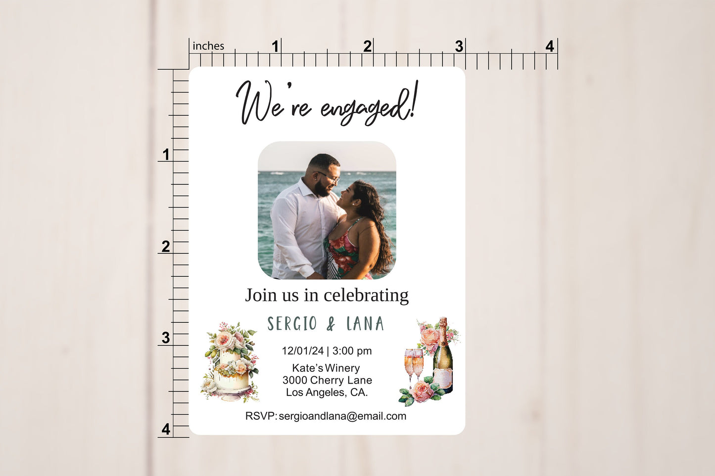 We're Engaged Stickers 3" x 4"