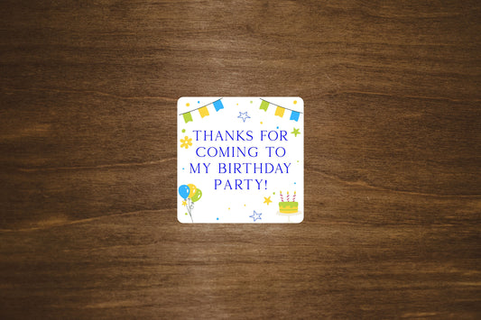 Custom Birthday Message Square Stickers