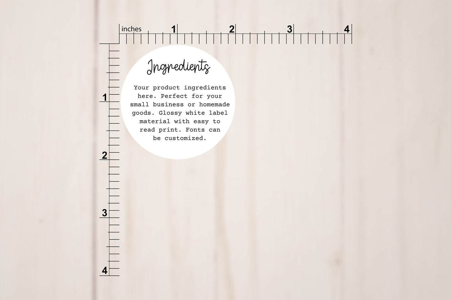 Ingredients or Instructions List Round Stickers