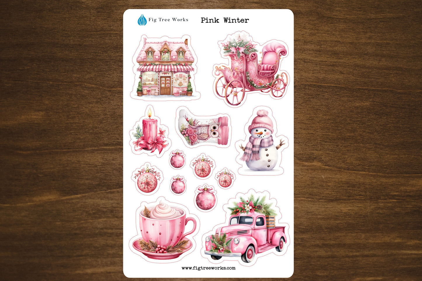 Pink Winter Sticker Sheet